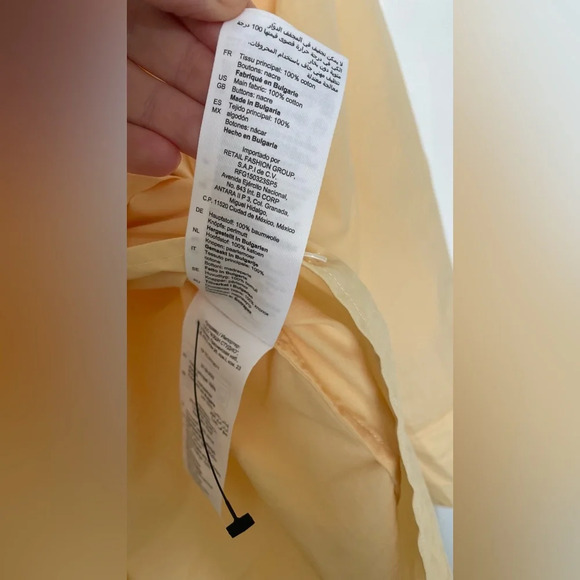 Sandro Women's Natural Snap-detailed Cotton-poplin yellow Shirt -size 4-6 US - Picture 11 of 12